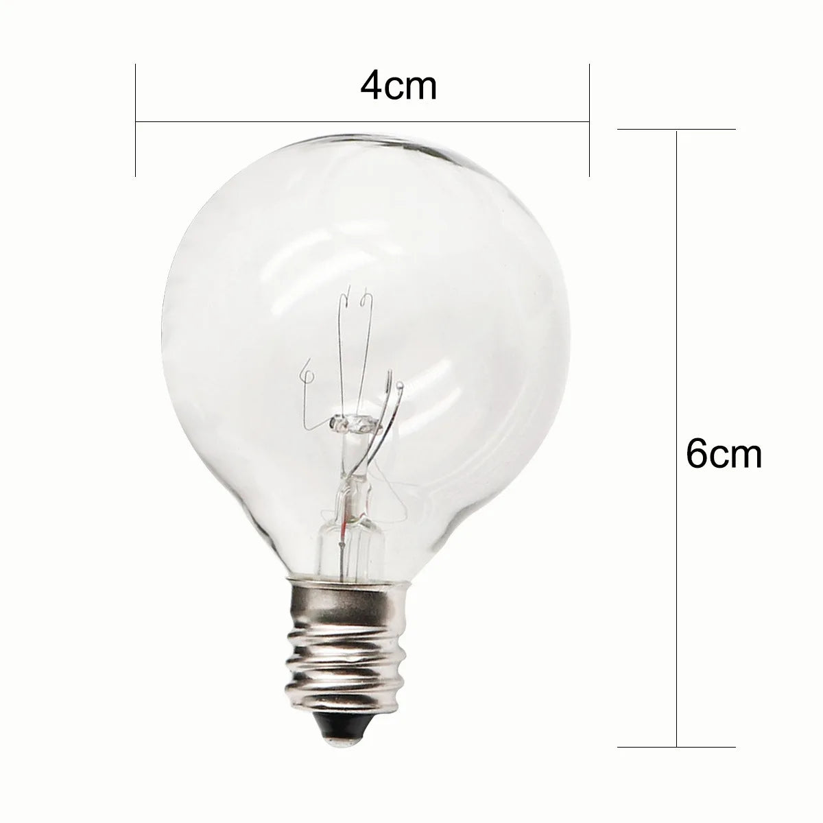 6PCS LED 1W 2W E27 3V 220V 110V Warm White Filament S14 Ready Bulb European US Standard Decoration Light String Replacement