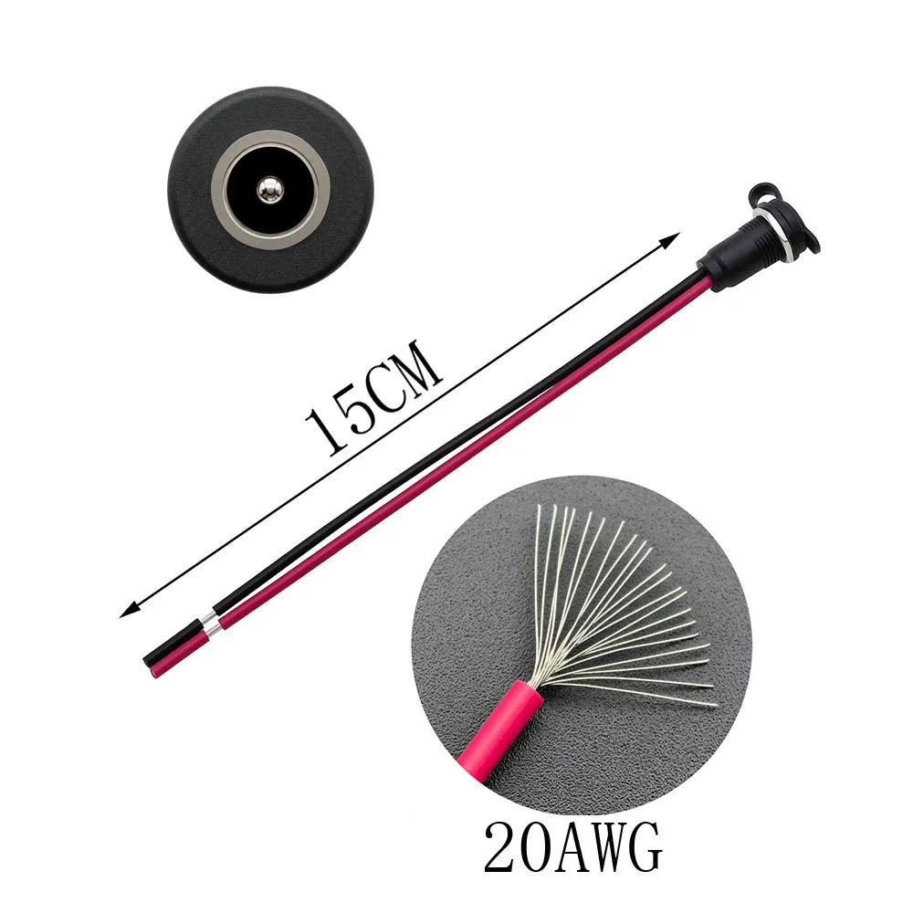 5 Pairs 5.5 X 2.1mm DC Power Male Plug and Jack Female Socket Threaded Panel Mount Barrel Connector Adapter with Waterproof Cap
