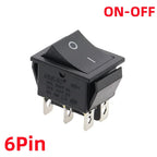 1PCS KCD4 Black Rocker Switch Power Switchs ON-OFF-ON 2/3 Position 4/6 Pins The arrow is Reset/Latch 16A 250VAC/ 20A 125VAC