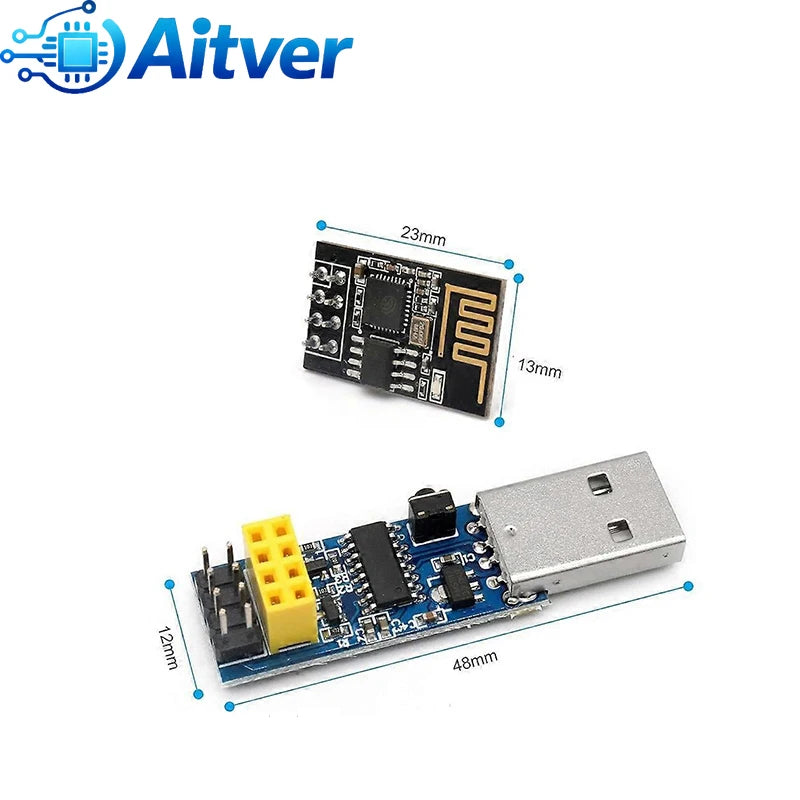ESP01 Programmer Adapter USB to ESP8266 ESP01S Downloader with Auto Download Function CH340 for Arduino DIY Projects
