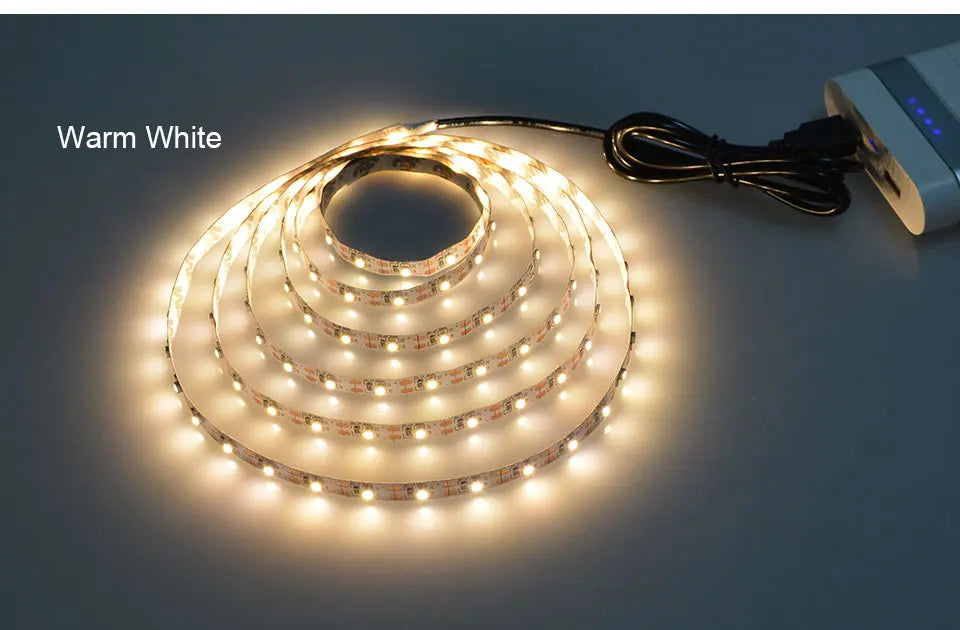 DC 5V USB LED Strips 2835 Diode Tape LED Ribbon Light TV Mirror Backlight Lighting Room Decor Lamp LED String Light 1M-5M