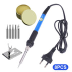 220V 60W 1/3/5/7/8/9Pcs Adjustable Temperature Electric Soldering Iron Electric Soldering Iron Welding Solder Repair Tool