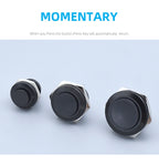 12mm 16mm 19mm 22mm Ultra Short Micro Stroke Stainless Steel Push Button Switch with LED Lamp Waterproof Self-reset/Momentary