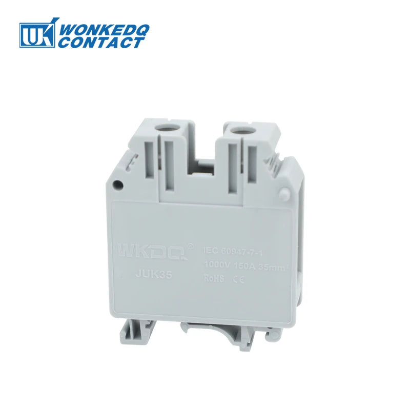5Pcs UK35 Din Rail Terminal Block Screw 35mm² Wire Electrical Connector, Universal Feed-Through Strip Plug Connection UK 35