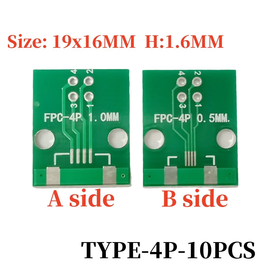 10PCS FFC/FPC Adapter Plate 0.5 to 2.54MM 4P/6P/8P/10P/12P/14P/15P/16P/20P/24P/26P/30P/32P/34P/36P/40P/45P/50P/52P/60P/80P/96P