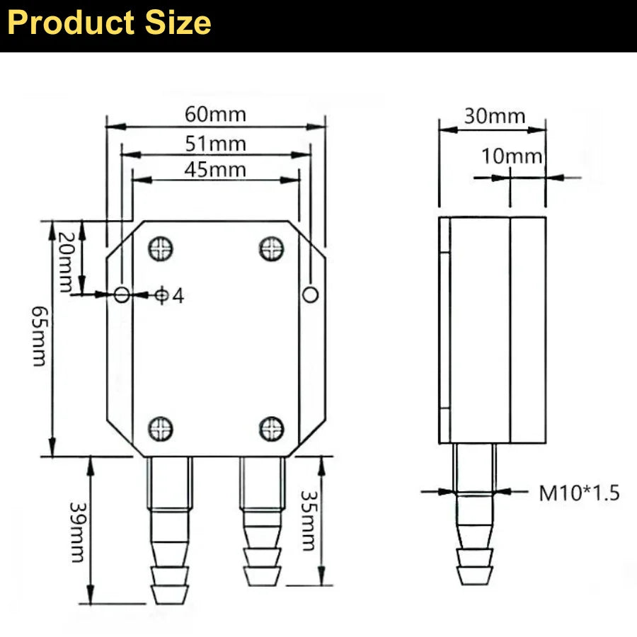 Air Gas Wind Pressure Differential Sensor Transmitter 4-20mA 0-10V 1-5V 0-5V RS485  -10Kpa -0-10Kpa Differential Pressure Meter
