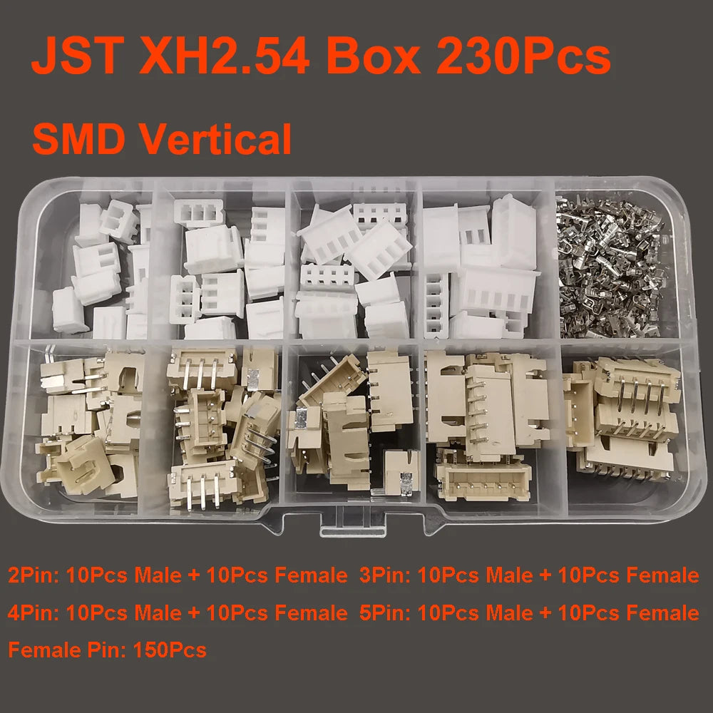 19 Type JST Box SH1.0/MX1.25/PH2.0/XH2.54/VH3.96/SM2.54/SYP Pitch Connector Terminal Kit  SMD/Straight/Right Angle Type DIY