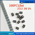 100PCS/lot 2W 2512 1% SMD High-Power Thick Film Resistor 1R 2R 4.99R 6.8R 10R 12R 15R 20R 30R 47R 56R 91R 100R 470R 1K 2K 6.8K 1