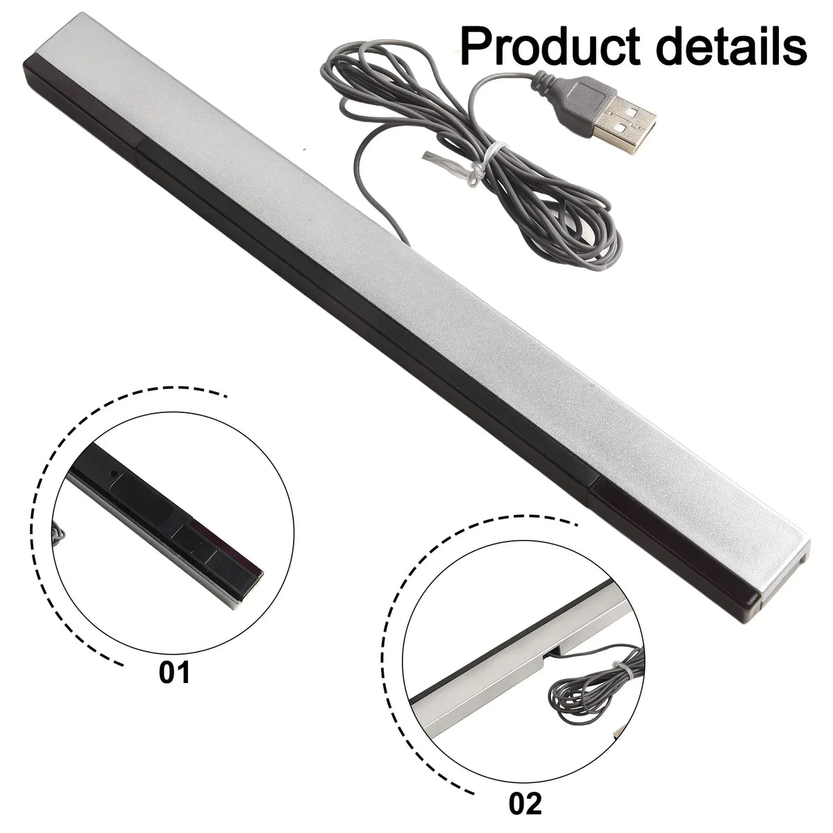 Remote Wired Infrared Receiver USB Wired Infrared Ray IR Sensor Bar Remote Motion Sensor Receiver For N S Wii For Wii U PC Stand