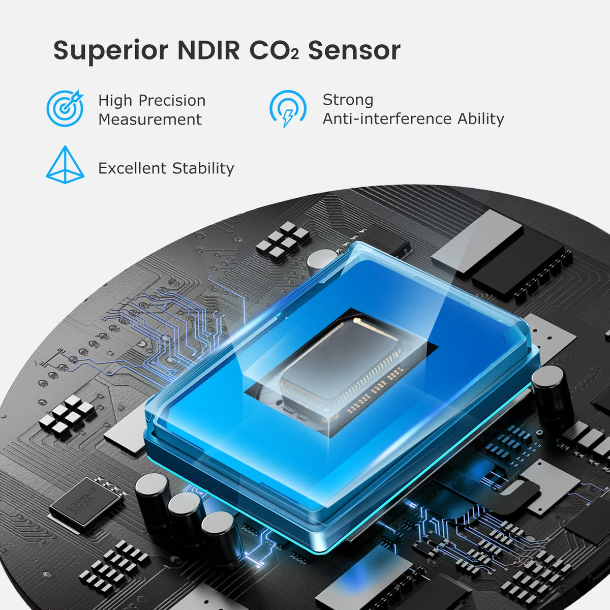INKBIRD Portable CO2 Detector, Mini Indoor CO2 Monitor, NDIR Sensor with Full Color LCD Auto Calibration, for Home Office Travel
