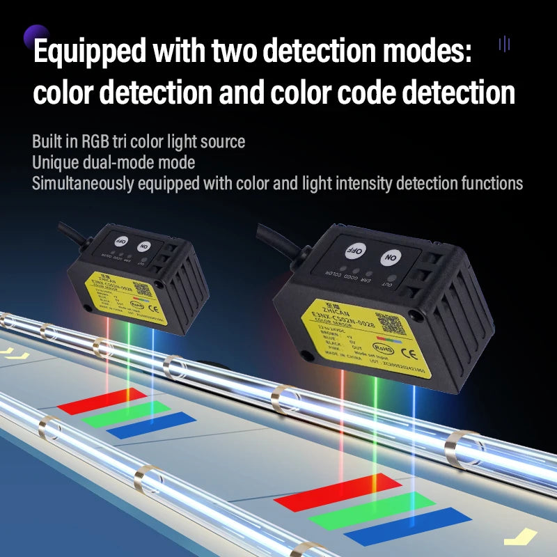 ZHICAN E3NX-028 Intelligent Integrated Color Mark Sensor High Precision Registration Detection Label Positioning Contrast Sensor