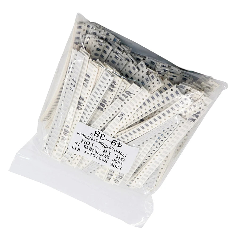 1206 For SMD Resistor Kit 1ohm-10M Ohm 1% Tolerance 4250pcs 170 Values Assorted Pack For Electronic Circuit Board Repair Project