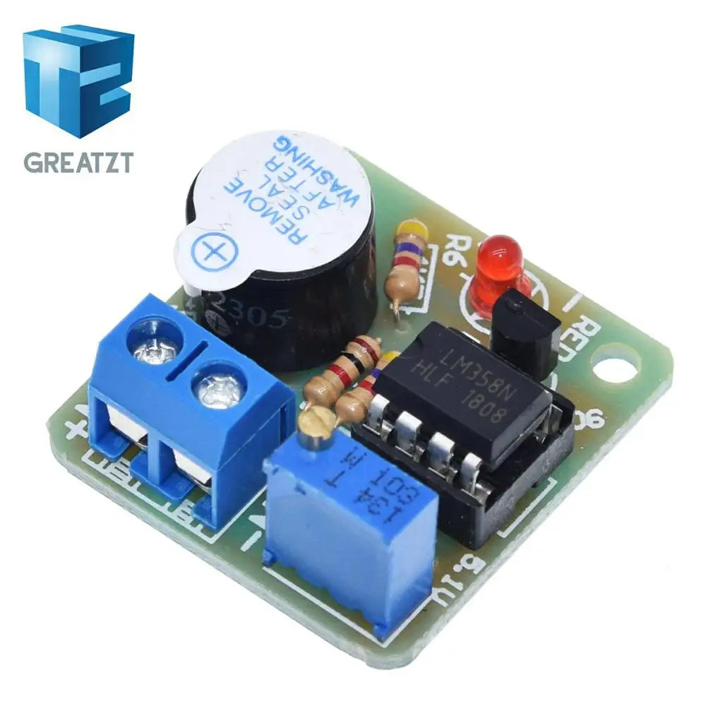 12V LM358 Accumulator Sound Light Alarm Board Buzzer Prevent Over Discharge Controller Module Without Overvoltage Protection