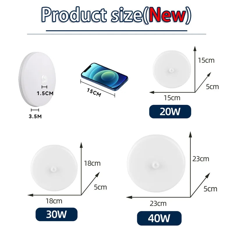 Led Ceiling Lamp With Motion Sensor 110-220V Human Infrared Smart Room Lamp 20W 40W Ceil Lamps For Entrance Balcony Corridor