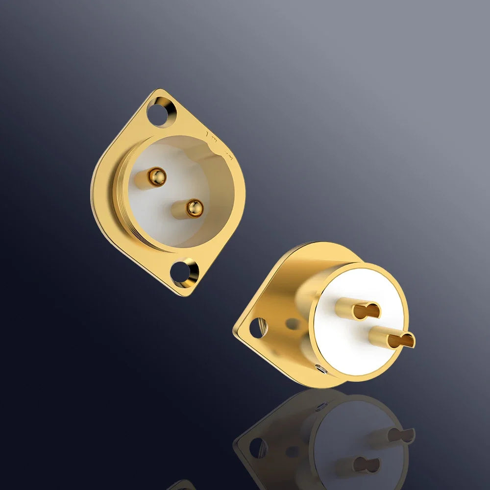 Viborg GM16G Pure Copper Made Gold Plated Micro Male Connector 2pin GX16 Aviation GX16 Male Socket Chassis