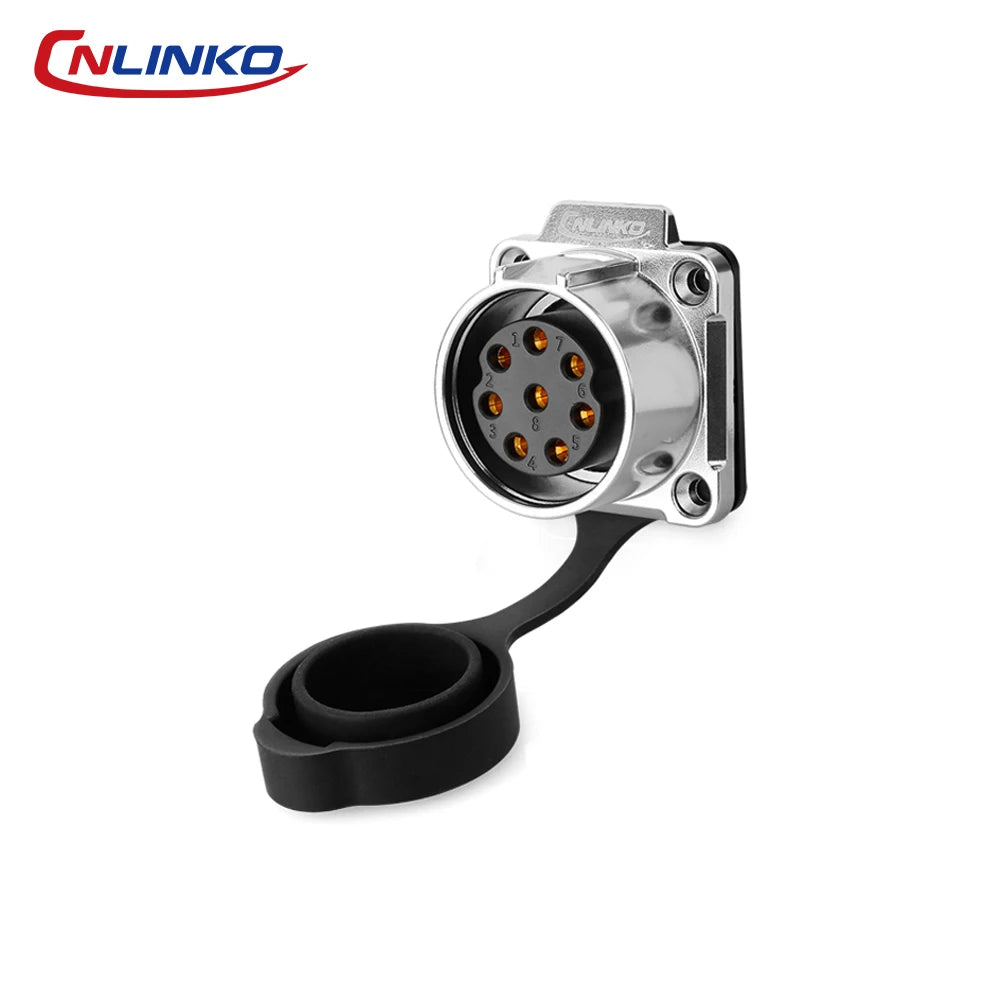 CNLINKO M28 8Pin Circular Aviation Connector Waterproof 15A 300V Solder Type Quick Snap Lock for Industrial Control Systems