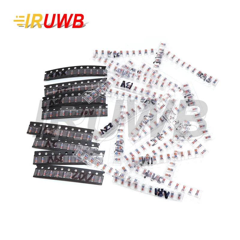 300PCS SMD 0.5W 1/2W 3V-24V 2V-39V SMD Diode Set 1N4148 LL34 Zener Diode Kit