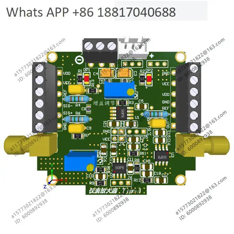 INA128 INA129 Instrumentation amplifier module, high precision mV/uV weak small signal amplifier