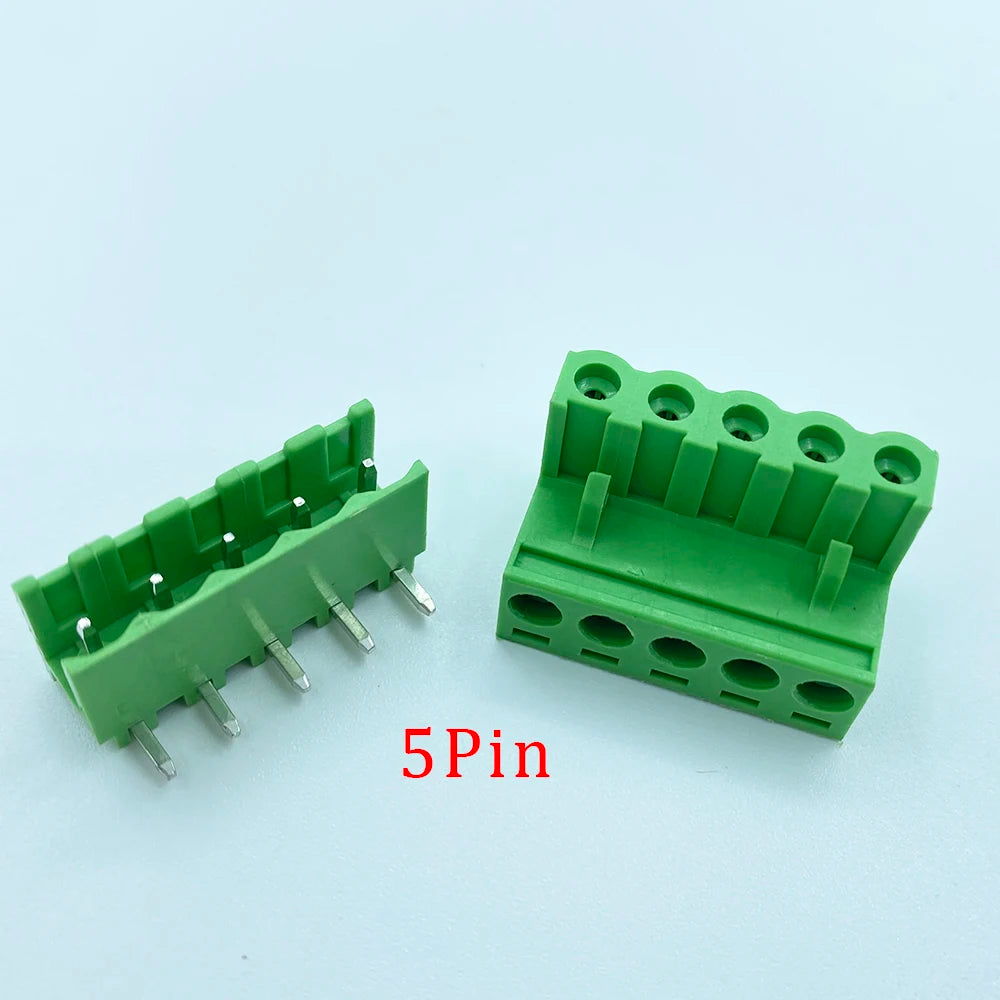 5Pair 5.08mm Pitch 2EDG Straight Pin PCB Screw Terminal Block 2/3/4/5/6/7/8/9/10/12Pin 300V 10A Wire Connector Plug-in Socket