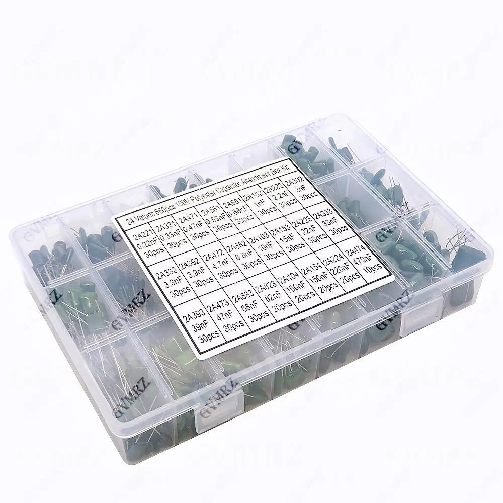 Polyester Film Capacitor KIT 330PF 470PF 560PF 102 222 472 103 223 333 473 104 1NF 2.2NF 10NF 22NF 47NF 100NF 0.1UF 102 222 472