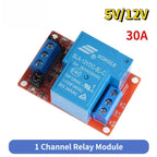 1PCS 5V 12V 30A Relay Module High/low Level Trigger Large Currents 1 Way Relay Modules with Optocoupler Isolation for Arduino