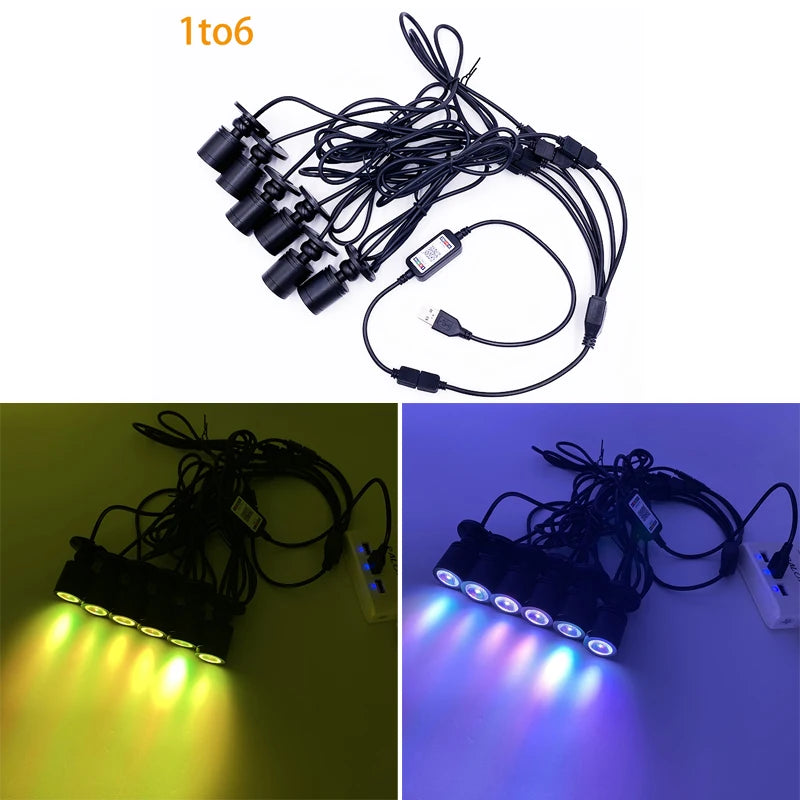 Dimmable LED Smart Bluetooth APP Control RGB Led Downlight for Wine Counter Display Kit Garage Display Case Shelf Mini Spotlight