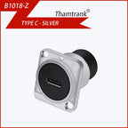 1pc Metal Round/D Type Module RJ45 CAT6&USB 2.0/3.0&Type C&HDMI-Jack Socket Through Network Panel Mounting Electronic Connector