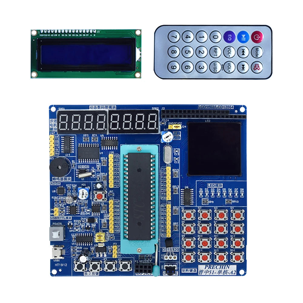 STC89C52 Controller 32/64-bit Operating System Microcontroller Experiment BoardC51 Development Board LCD1602 8051 MCU