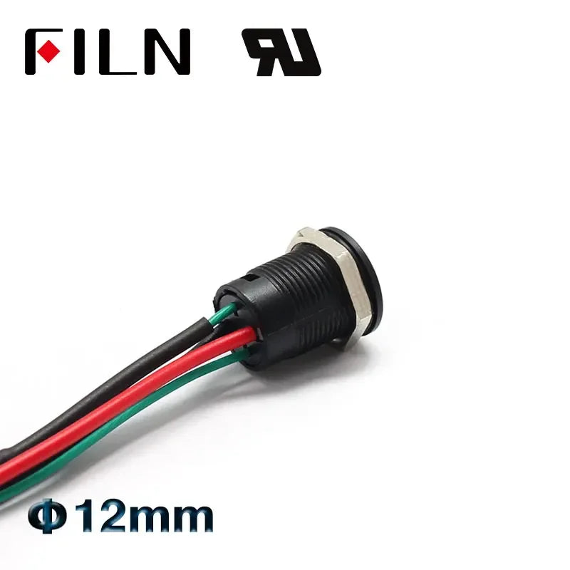 12mm 12V IP65 Symbol Push Button Switch Waterproof Plastic Button Momentary  for Racing Car & Boat - Dashboard Warning