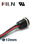 12mm 12V IP65 Symbol Push Button Switch Waterproof Plastic Button Momentary  for Racing Car & Boat - Dashboard Warning