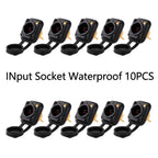 10pcs IN/OUTput 3Pin Waterproof PowerCON True Connector Female Jack,NAC3FX-W Power Female Socket IP65 PowerCon Chassis Connector