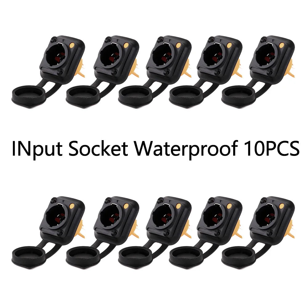 10pcs IN/OUTput 3Pin Waterproof PowerCON True Connector Female Jack,NAC3FX-W Power Female Socket IP65 PowerCon Chassis Connector