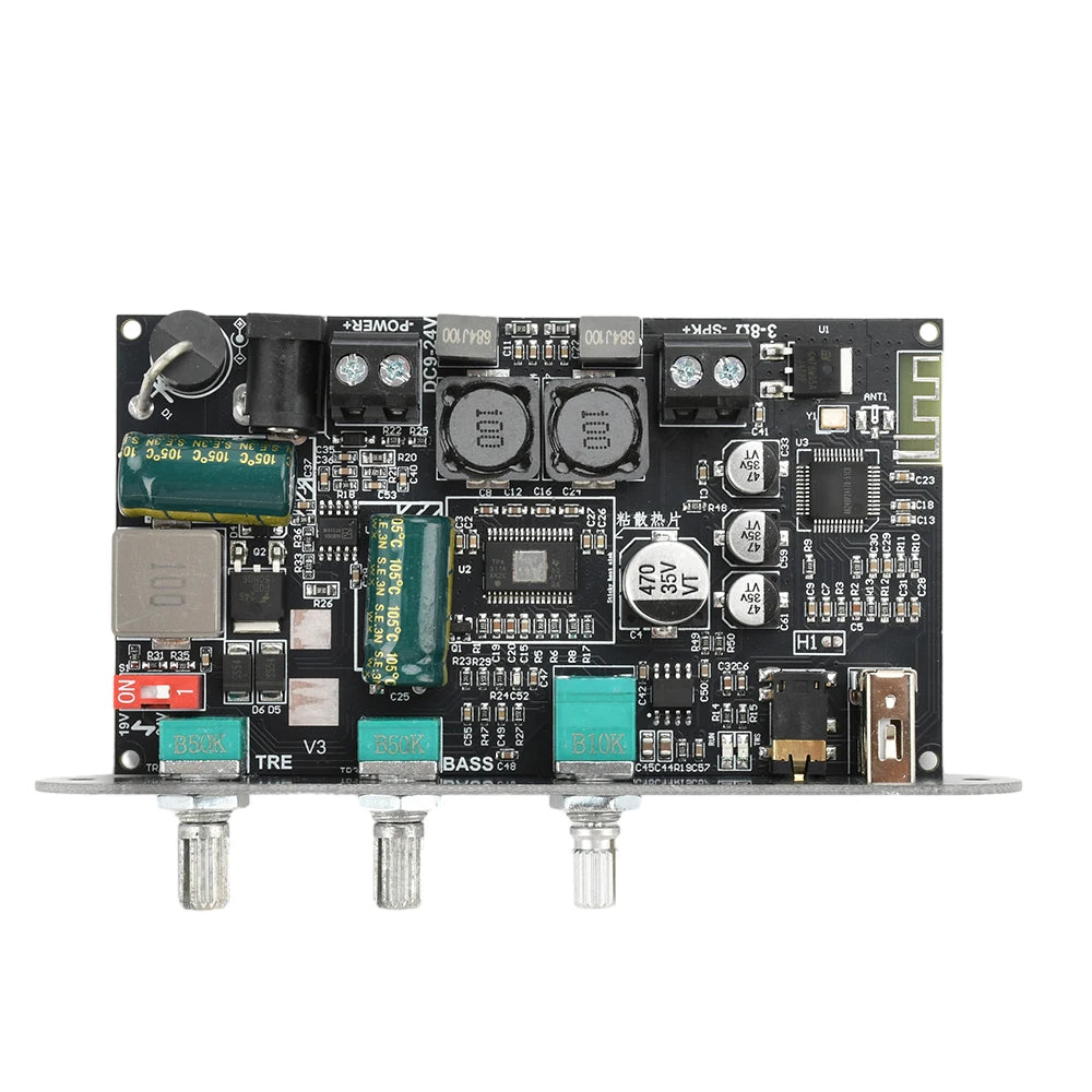 ZK-1001U TPA3116D2 Mono 100W Bluetooth 5.3 Amplifier Board 9-24V Boost AUX USB Bass Treble for DIY TWS Speaker