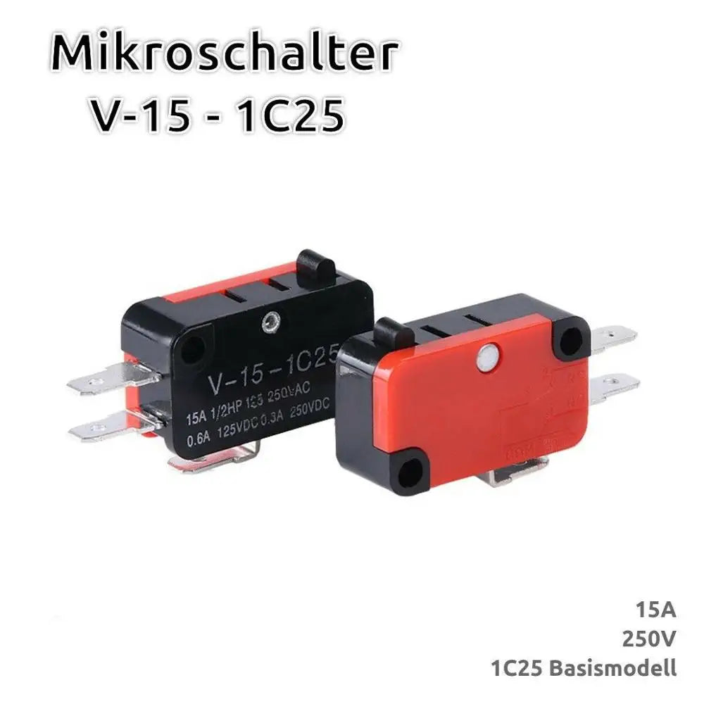 V-15 V-151 V-152 V-153 V-154 V-155 V-156-1C25 Micro Switch 16A 250VAC SPDT Momentary Travel Limit Switch 1NO1NC Lever Roller