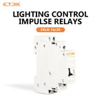 ETEC Impulse Bistable Latching Auto Control Relay Household 1P 2P 16A 1NO 2NO Coil 230V AC 110V DC EKLR
