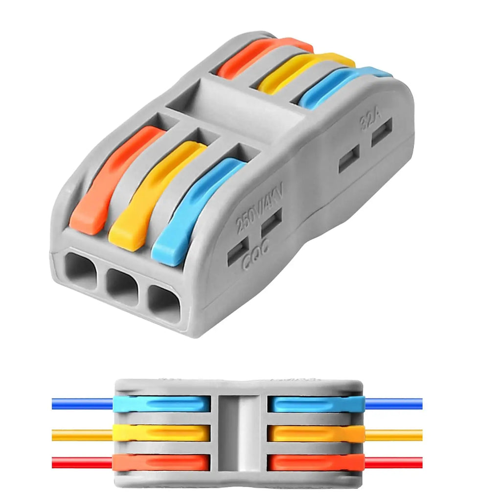 10 pcs Lever Wire Connectors Quick Wiring Cable Connector Splicing Wire Connectors Push-in Conductor Screw Terminals Block