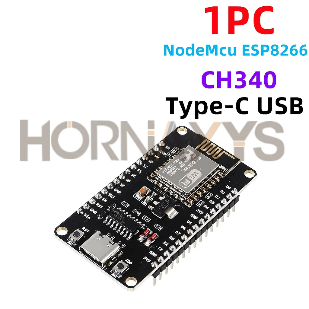 1-10pcs/ESP8266 NodeMCU LUA CH340 ESP-12E WiFi Internet Development Board 4M Flash Serial Wireless Module for Arduino Type-C USB