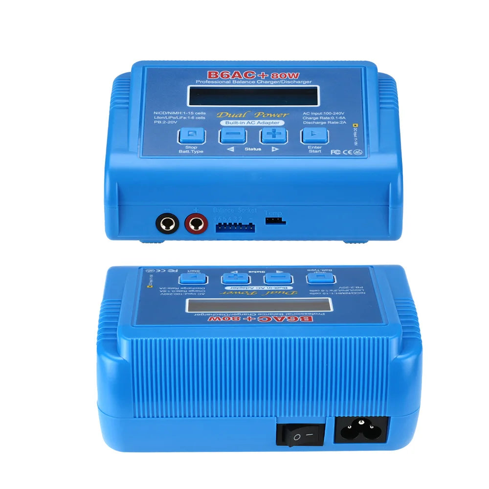 HTRC IMAX B6 AC 80W 6A Digital LCD Balance Charger for Lipo LiFe NiMh NiCd RC Drone Car Battery