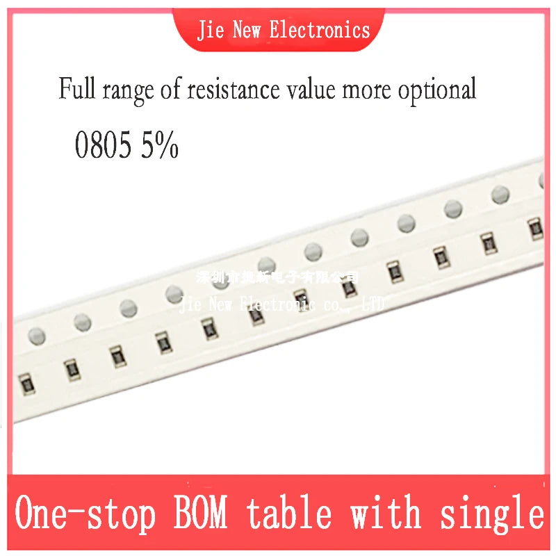 5000PCS 0805 Chip resistor 5% 0R-10M 1R 2.2R 5.1R 10R 22R  100R 1K2 6.8K 10K 12K 20K 47K 100K 510K 910K 1M 4.7M 9.1M 1/8W