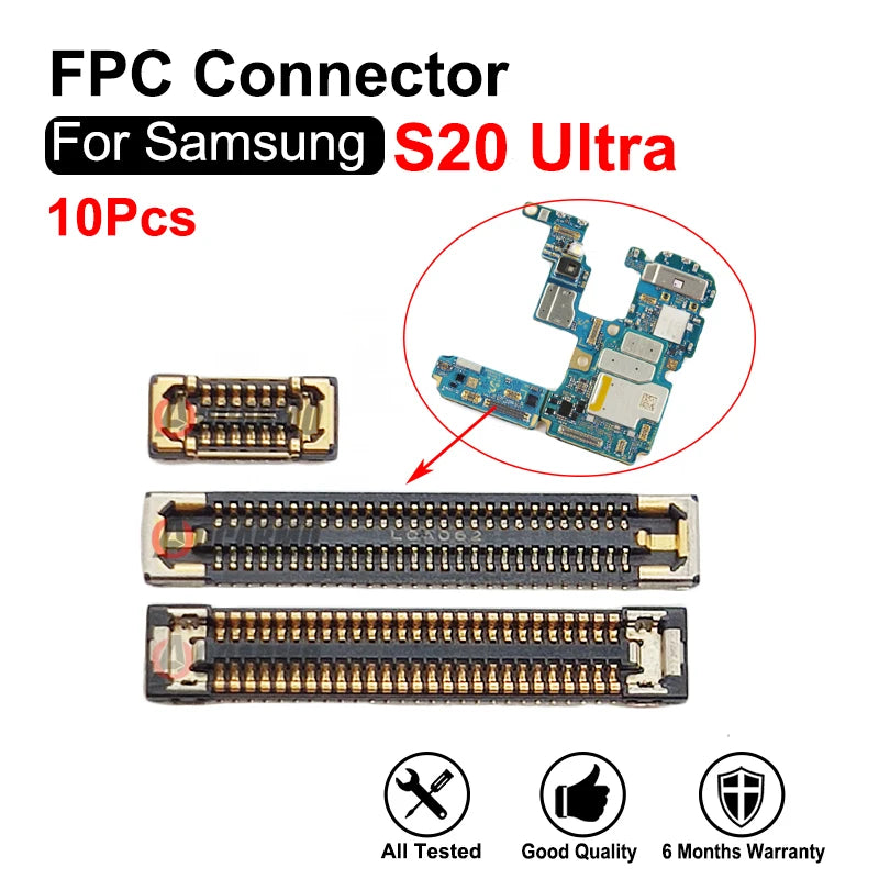10Pcs For Samsung Galaxy S20 Ultra Wifi Signal Antenna Connector LCD FPC Plug Main Board Mainboard Flex Replacement Part