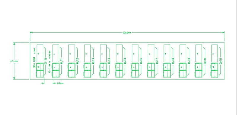 PS-11 DIN Rail Mounting  12-Port Power Splitter Anderson Connector Distributor DC36V 45A.