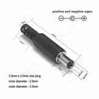 12V 3A 5.5mm 2.1mm Plug Socket DC Connectors DC Power Socket Male Female Jack Screw Nut Panel Mount DC Power Adapter Connector