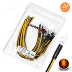 20pcs 5mm 12V LED Diode Flashing Prewired Light Beads Blinking White Red Green Blue Yellow RGB Fast Slow Flash DIY Pre Wire Lamp