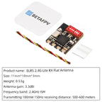 BETAFPV ELRS Lite 2.4G V1.2 Receiver Featuring ESP8285 MCU And SX1280 RF Chip With Flat Antenna For Micro Tiny Whoop Drone New