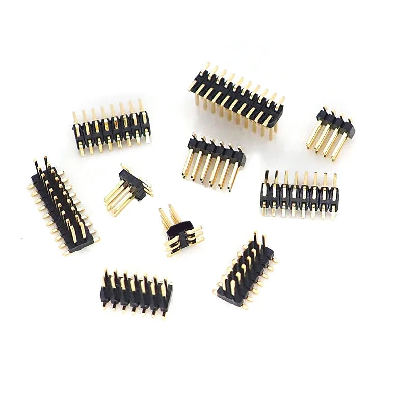10Pcs SMD SMT Male PIN HEADER Strip Connectors Double Row 1.27mm 2.0mm 2.54mm Various Sizes 2*2/3/4...20P-40 Pin Count