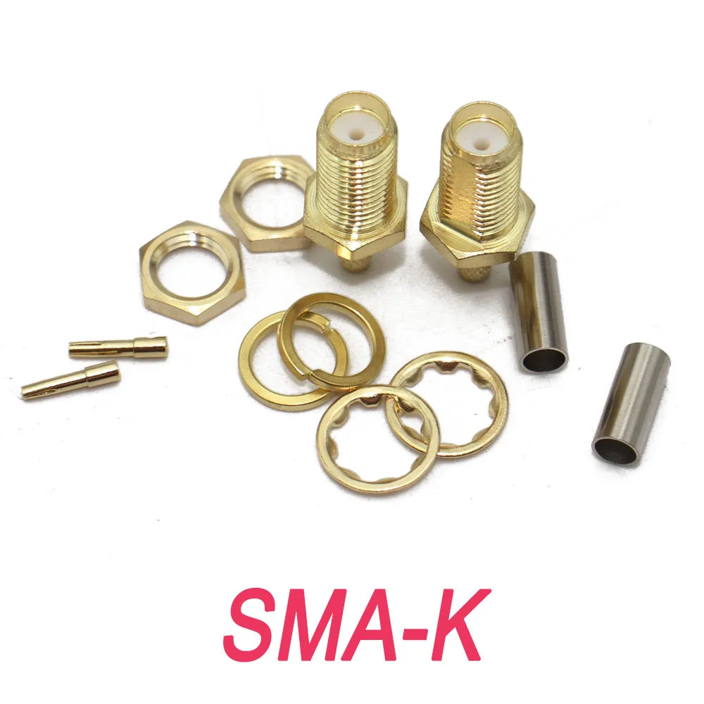 50-1.5 Cable SMA Male Female Straight Connector Gold Plated RP-SMA Crimping Adapter For RG178  RG316 RG174 LMR100 Wholesale