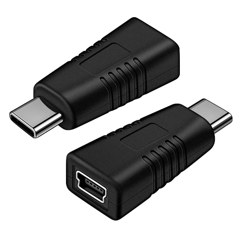 Mini USB to Type C Adapter 5 Pin Male Mini USB to Female USB Type C Data Transfer Connector for GoPro MP3 Camera PC Conventer