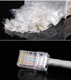 RJ45 Connector Pass Through CAT6 CAT5E Modular Plug Network Ends UTP 3U 50u Gold Plated 8P8C Crimp End for Ethernet Cable