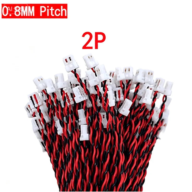 5PCS  JST 0.8mm Connector Cable Wire 02SUR Single Double Head 2P 3P 4P 5P 6P 7P 8P 10P 0.8mm Pitch IDC Type 10cm 20cm 30cm