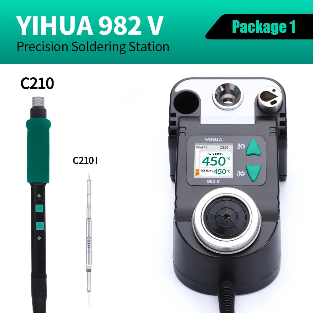 YIHUA 982-V Precision Solder Station with Fast Heating Micro Fine Tip C210 Soldering Iron Remote Control Handle